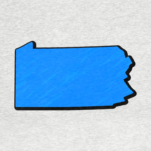 Bright Blue Pennsylvania Outline by Mookle